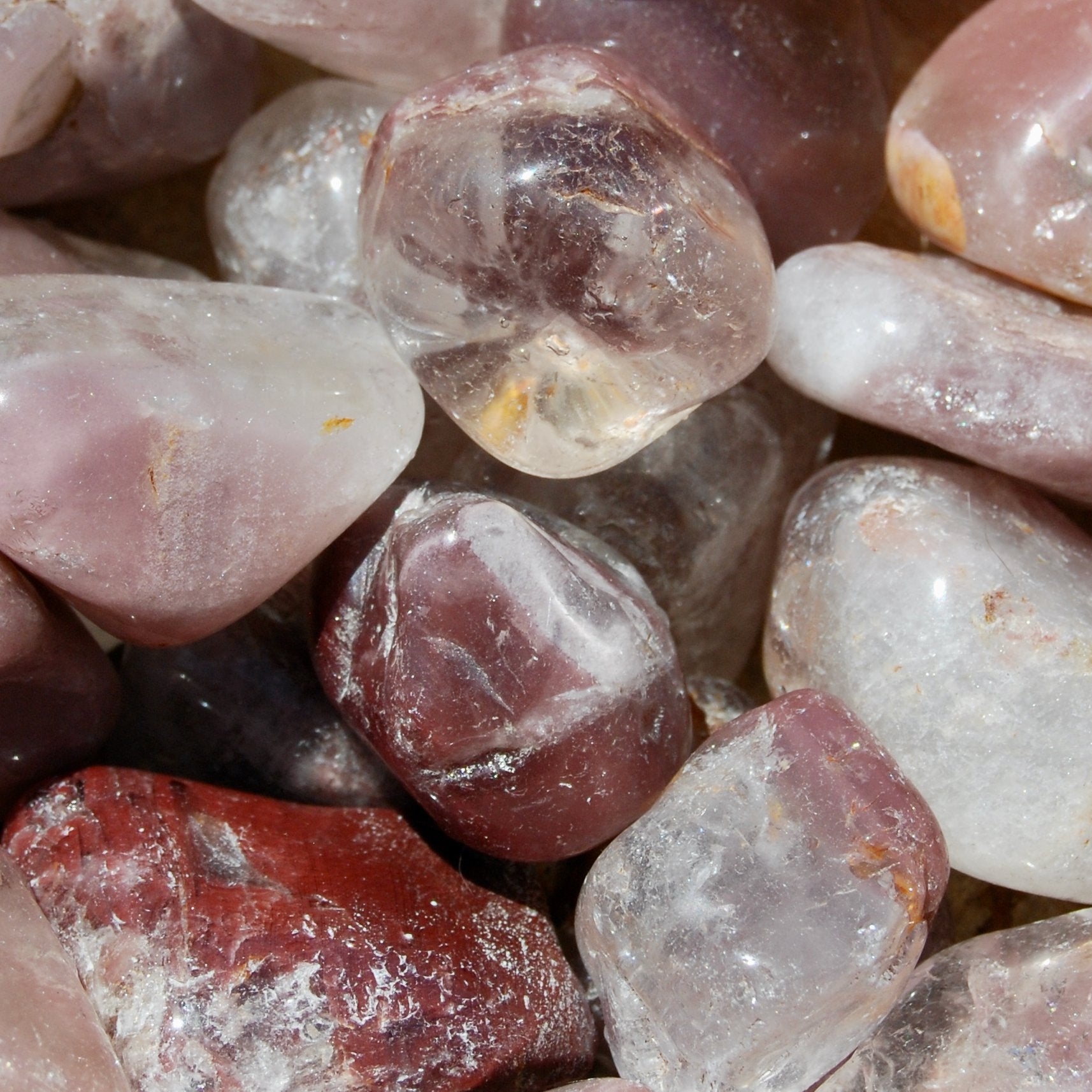 Pink Lithium Quartz Crystal Tumbled Stones