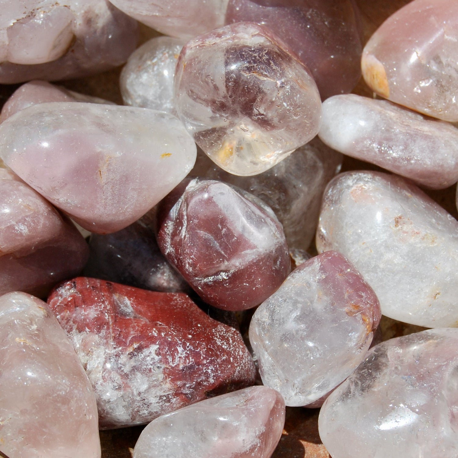 Pink Lithium Quartz Crystal Tumbled Stones