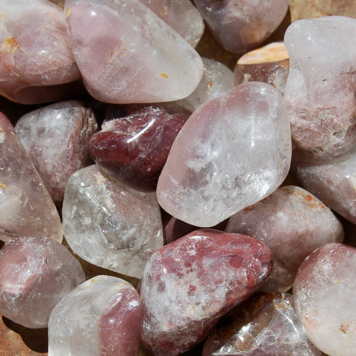 Pink Lithium Quartz Crystal Tumbled Stones