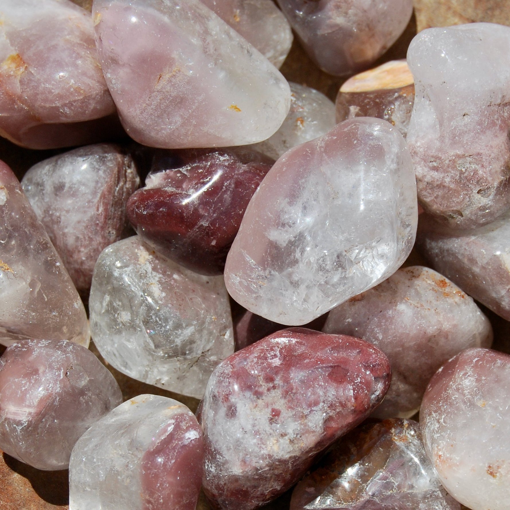 Pink Lithium Quartz Crystal Tumbled Stones