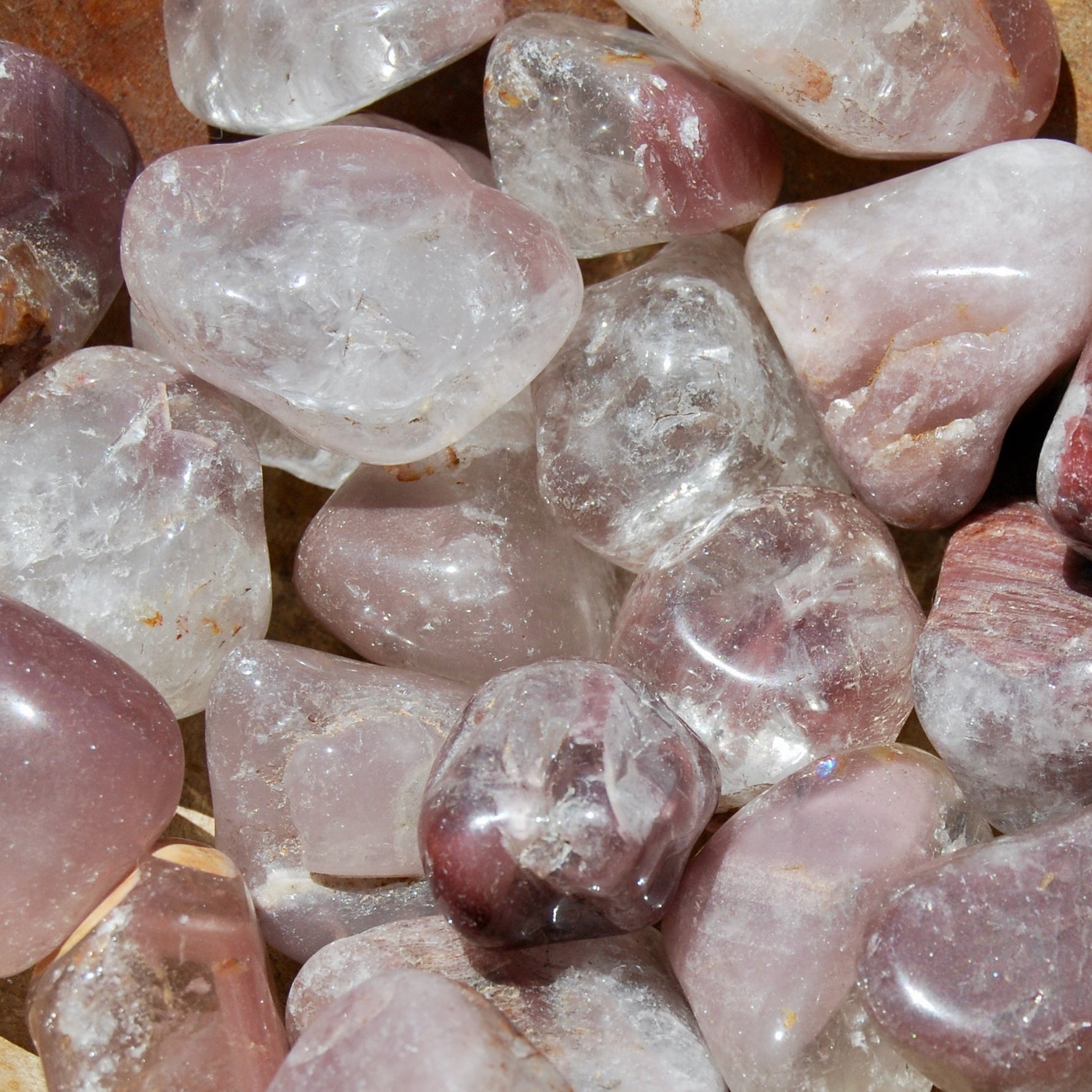 Pink Lithium Quartz Crystal Tumbled Stones