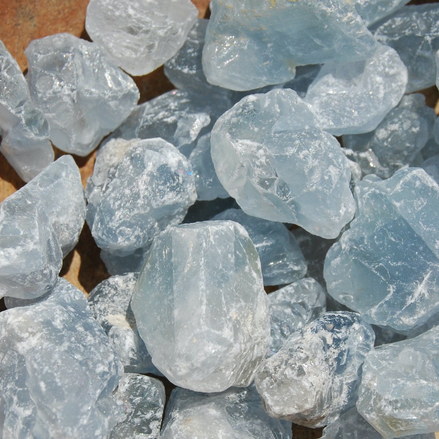 Celestite, Raw Celestite Crystal Pieces
