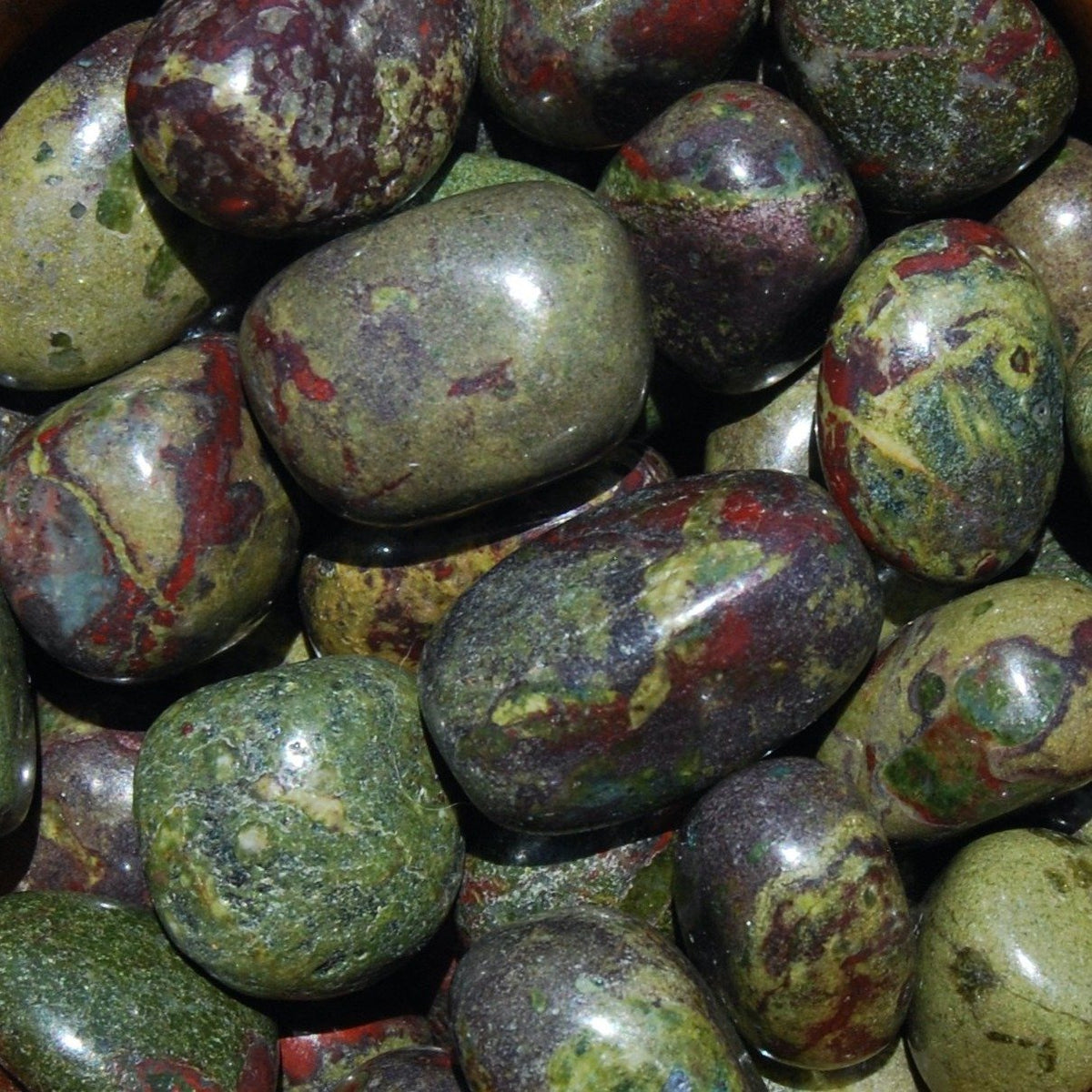 Dragon's Blood Jasper Tumbled Stones, Dragon Bloodstone, Dragon's Blood Stone 