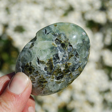 Load image into Gallery viewer, Prehnite, Prehnite Epidote Crystal Palm Stone
