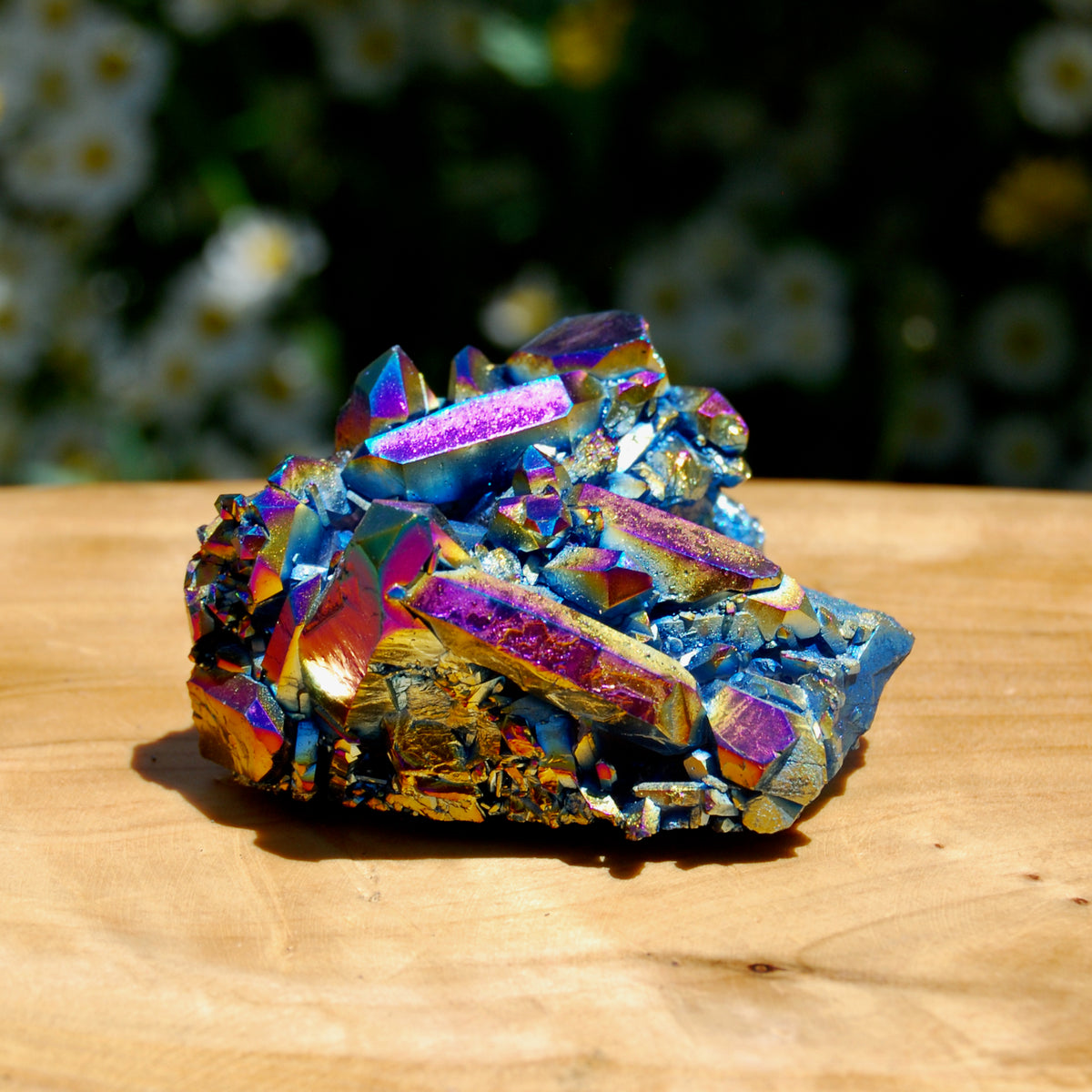 Titanium Aura Quartz Crystal Cluster