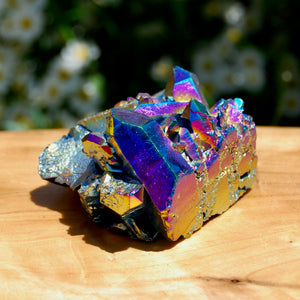 Titanium Aura Quartz Crystal Cluster