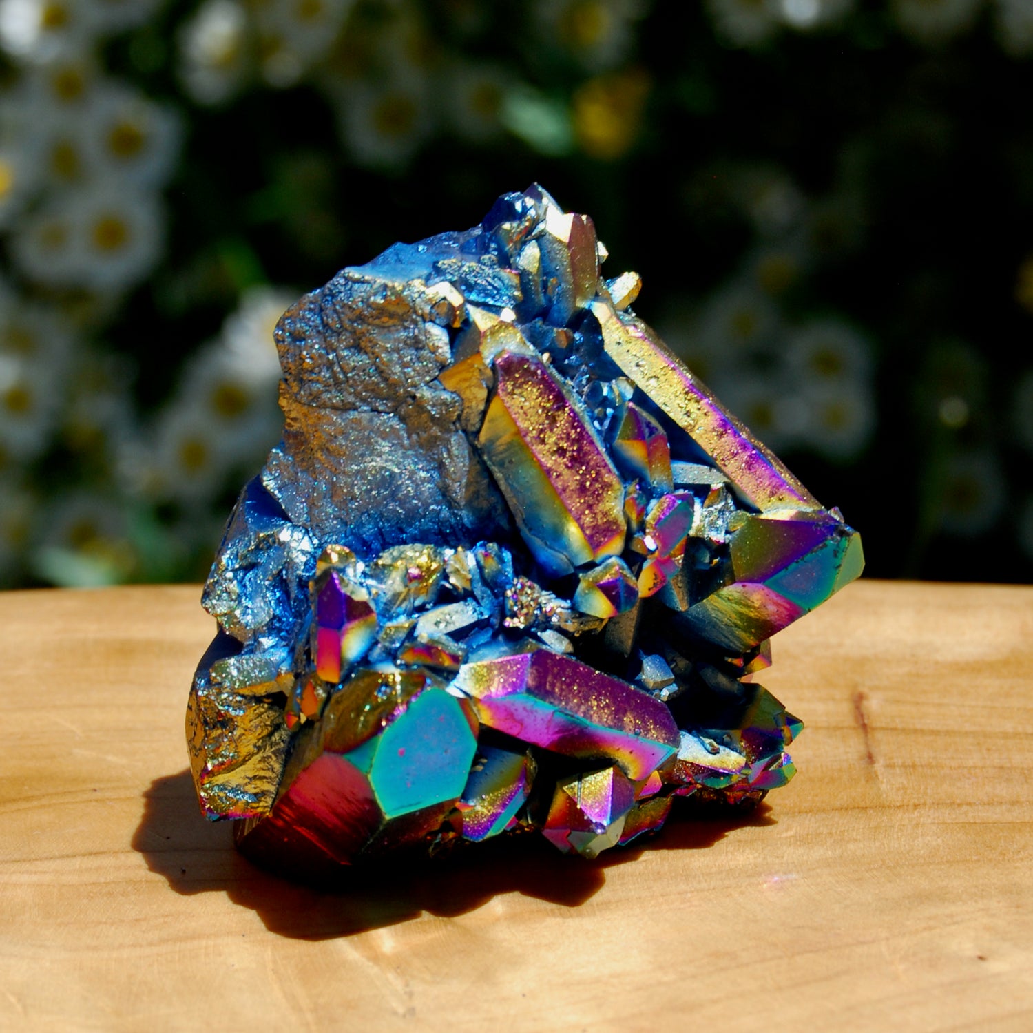 Titanium Aura Quartz Crystal Cluster
