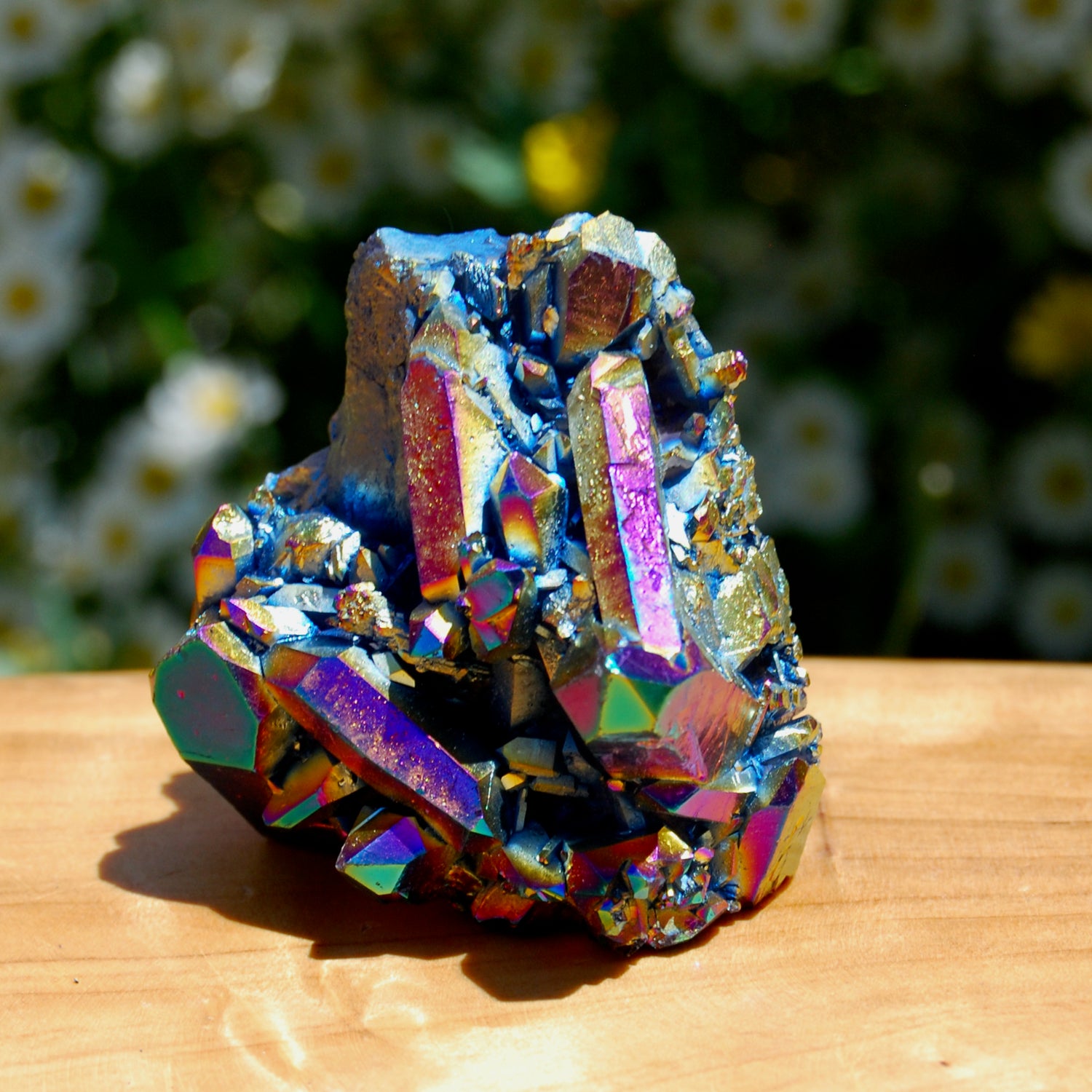 Titanium Aura Quartz Crystal Cluster