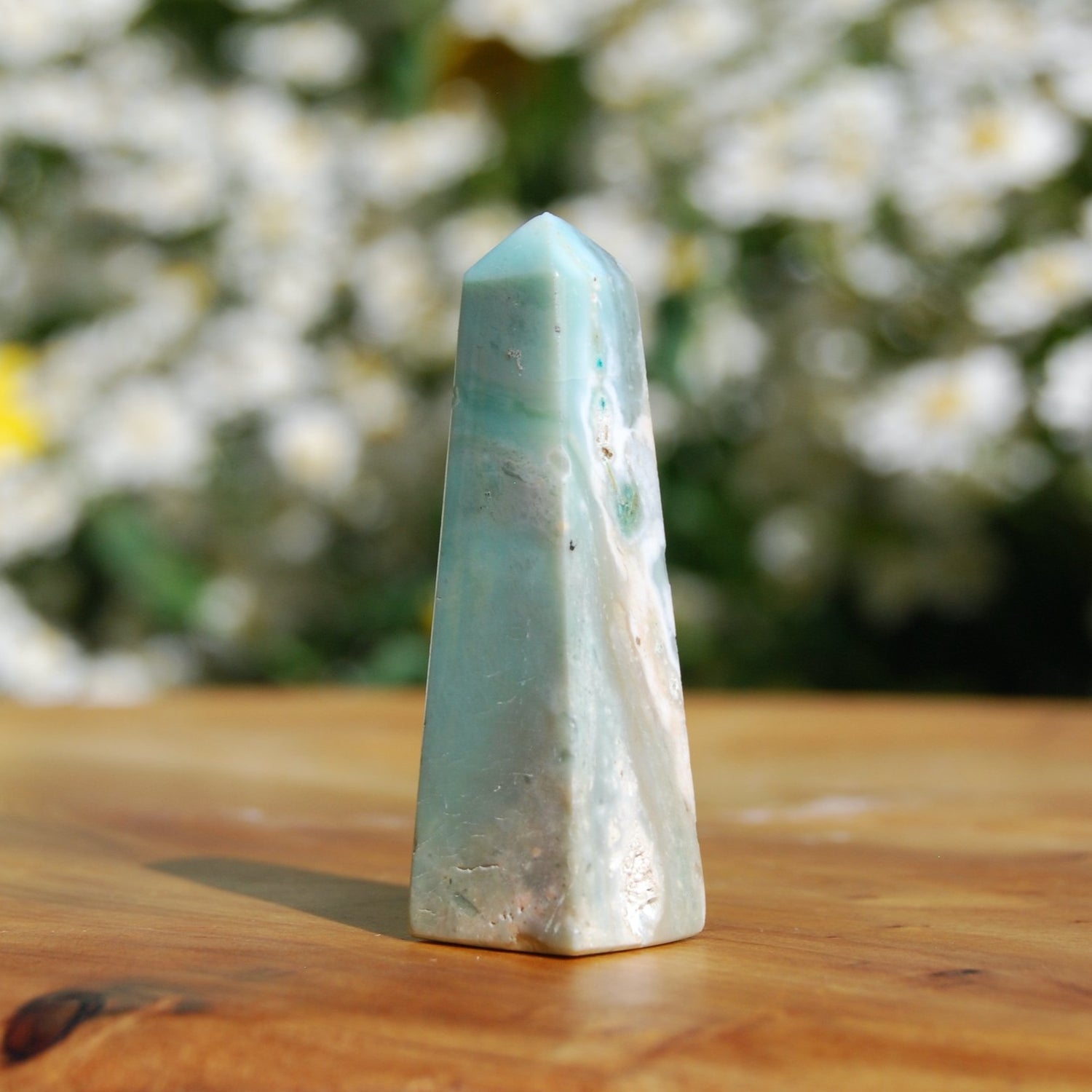 Blue Opalized Petrified Wood Tower, Blue Opal Wood, Blue Opalized Wood, Indonesia
