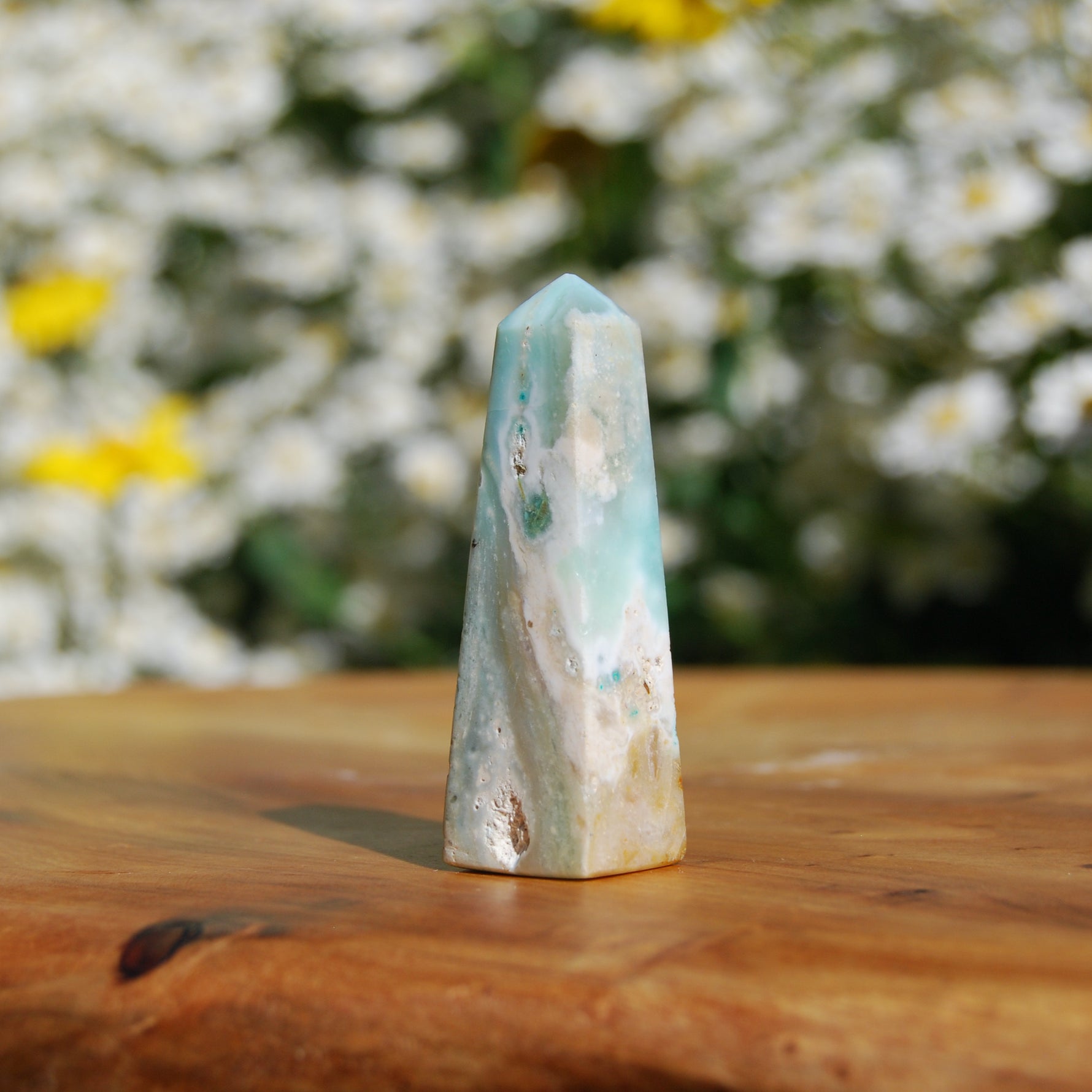 Blue Opalized Petrified Wood Tower, Blue Opal Wood, Blue Opalized Wood, Indonesia