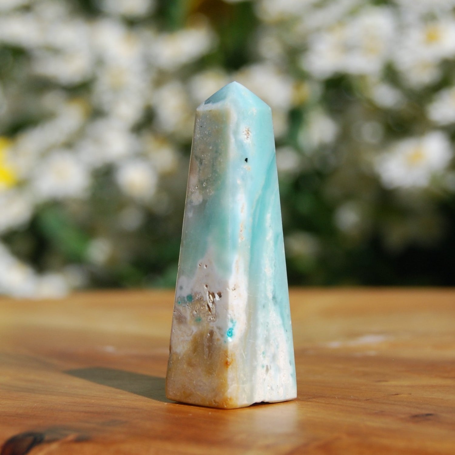 Blue Opalized Petrified Wood Tower, Blue Opal Wood, Blue Opalized Wood, Indonesia