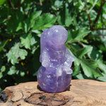 Purple Fluorite Astronaut Moon Carved Crystal