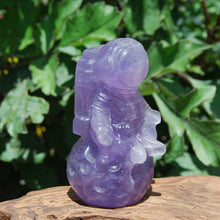 Load image into Gallery viewer, Purple Fluorite Astronaut Moon Carved Crystal
