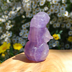 Purple Fluorite Astronaut Moon Carved Crystal