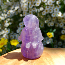 Load image into Gallery viewer, Purple Fluorite Astronaut Moon Carved Crystal
