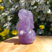 Load image into Gallery viewer, 3.75in Purple Fluorite Astronaut Moon Carved Crystal
