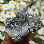 Chlorite Silver Quartz Crystal Cluster, Self Healed Twin Flame, Corinto, Brazil