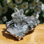 Chlorite Silver Quartz Crystal Cluster, Self Healed Twin Flame, Corinto, Brazil
