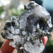 Load image into Gallery viewer, Chlorite Silver Quartz Crystal Cluster, Self Healed Twin Flame, Corinto, Brazil
