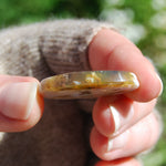 Graveyard plume agate cabochon