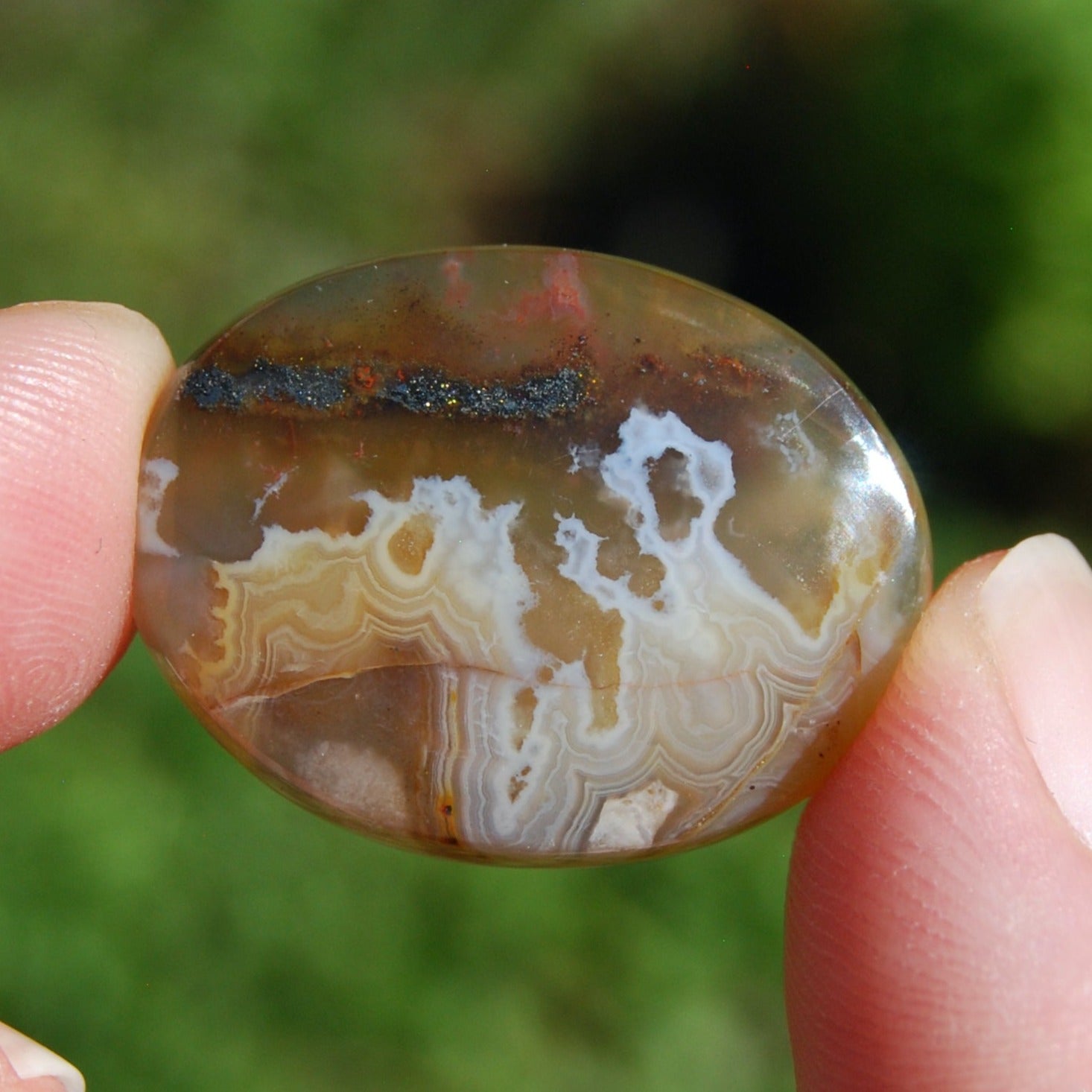 Plume Agate Cabochon
