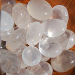 Girasol Clear Quartz Crystal Palm Stone, Madagascar