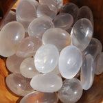 Girasol Clear Quartz Crystal Palm Stone, Madagascar