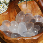Girasol Clear Quartz Crystal Palm Stone, Madagascar