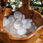 Girasol Clear Quartz Crystal Palm Stones, Madagascar