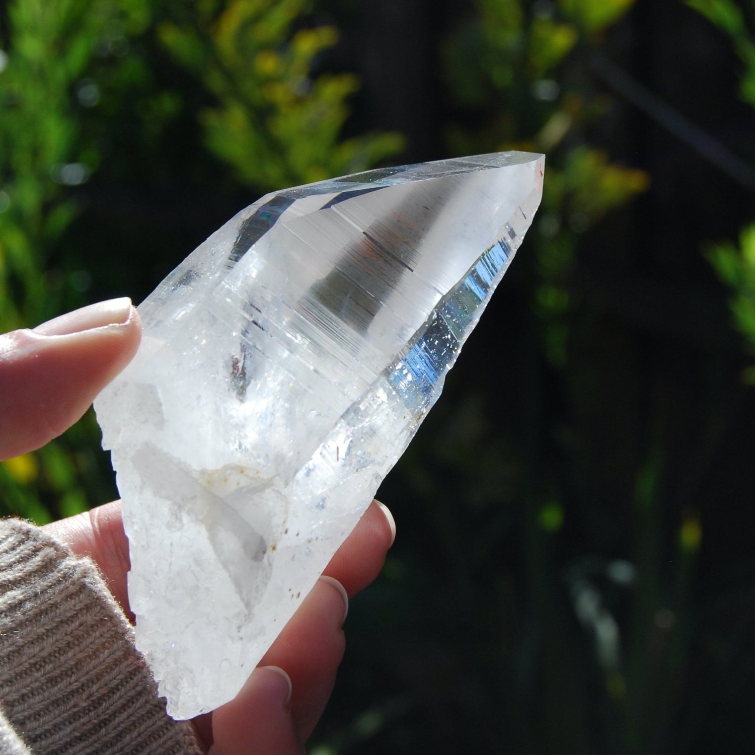 Colombian Lemurian Seed Crystal Laser, Self Healed Optical Quartz, Limonite, Tapias, Boyaca, Colombia