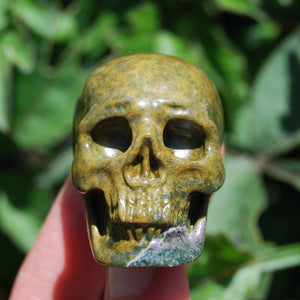 Botryoidal Ocean Jasper Carved Crystal Skull