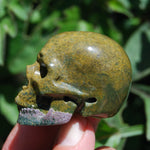 Botryoidal Ocean Jasper Carved Crystal Skull