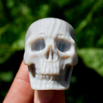Grey Agate Carved Crystal Skull