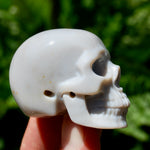 Grey Agate Carved Crystal Skull