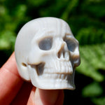 Grey Agate Carved Crystal Skull