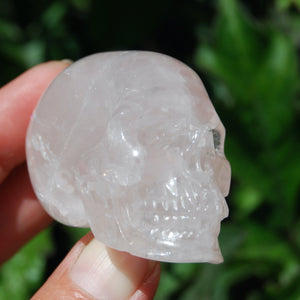 Rose Quartz Carved Crystal Skull