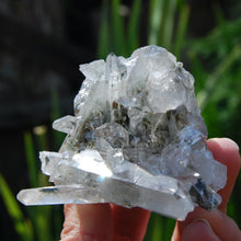 Load image into Gallery viewer, Isis Face Chlorite Optical Quartz Crystal Cluster, Corinto, BrazilIsis Face Chlorite Optical Quartz Crystal Cluster, Corinto, Brazil
