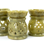 Lattice Carved Aroma Lamp, Ornate Oil Incense Burner, Soapstone