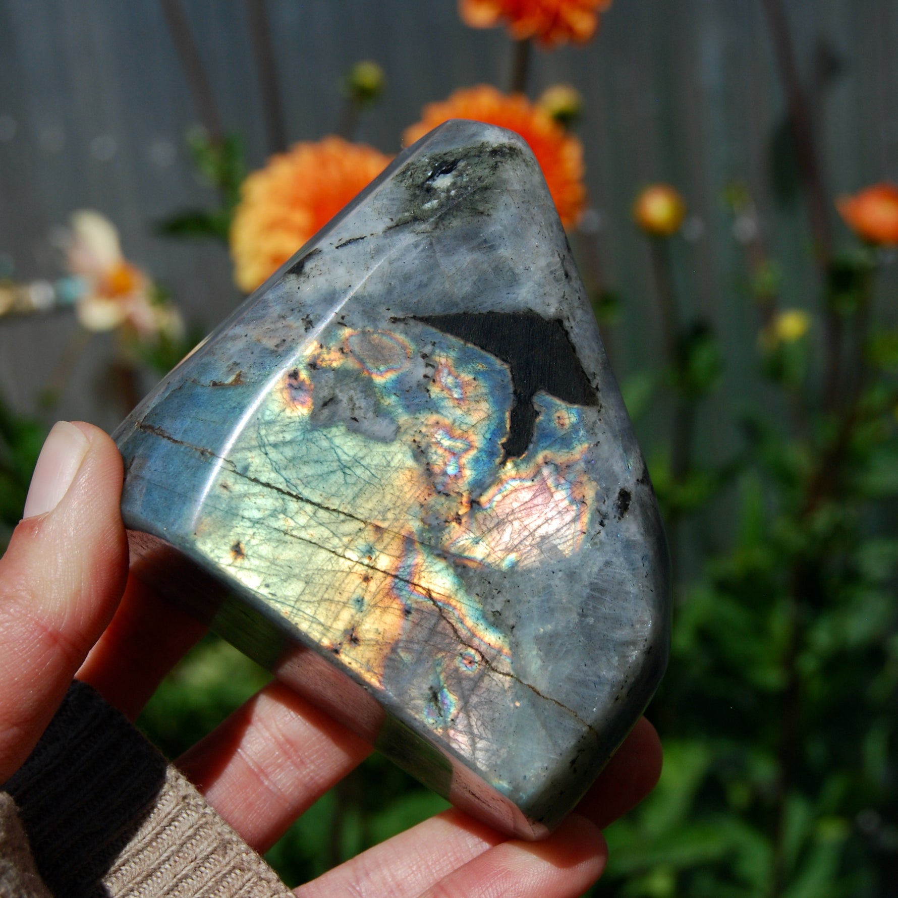 Purple Labradorite, Labradorite Crystal Freeform Tower, Spectrolite