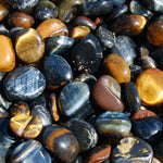 Blue Tiger's Eye Crystal Tumbled Stones, XS Flashy Crystals