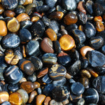 Blue Tiger's Eye Crystal Tumbled Stones, XS Flashy Crystals