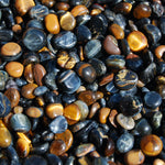 Blue Tiger's Eye Crystal Tumbled Stones, XS Flashy Crystals