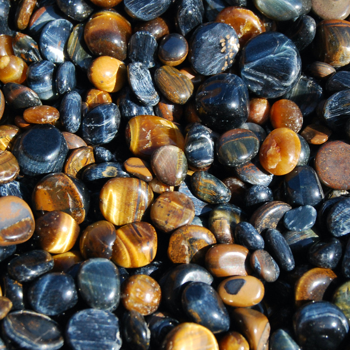 Blue Tiger's Eye Crystal Tumbled Stones, XS Flashy Crystals