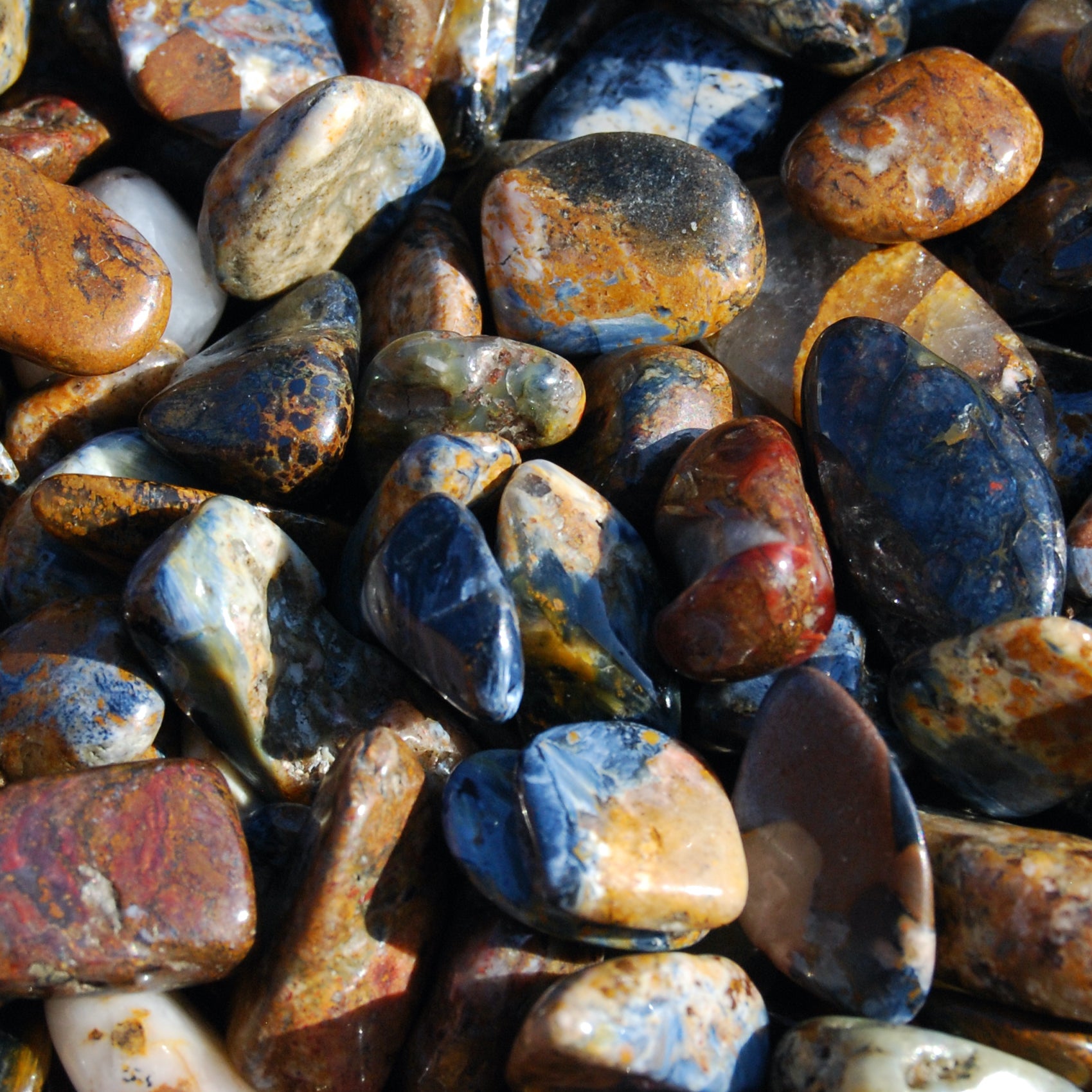 Pietersite Crystal Tumbled Stones, Small Flashy Crystal Set