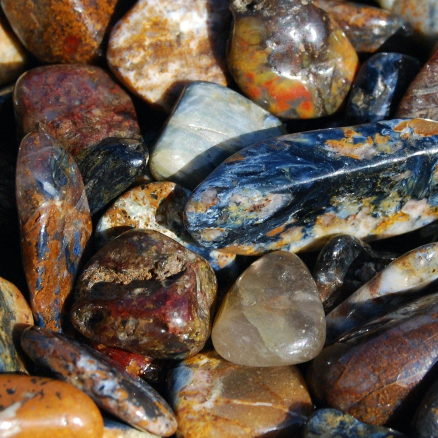 Pietersite Crystal Tumbled Stones, Small Flashy Crystal Set