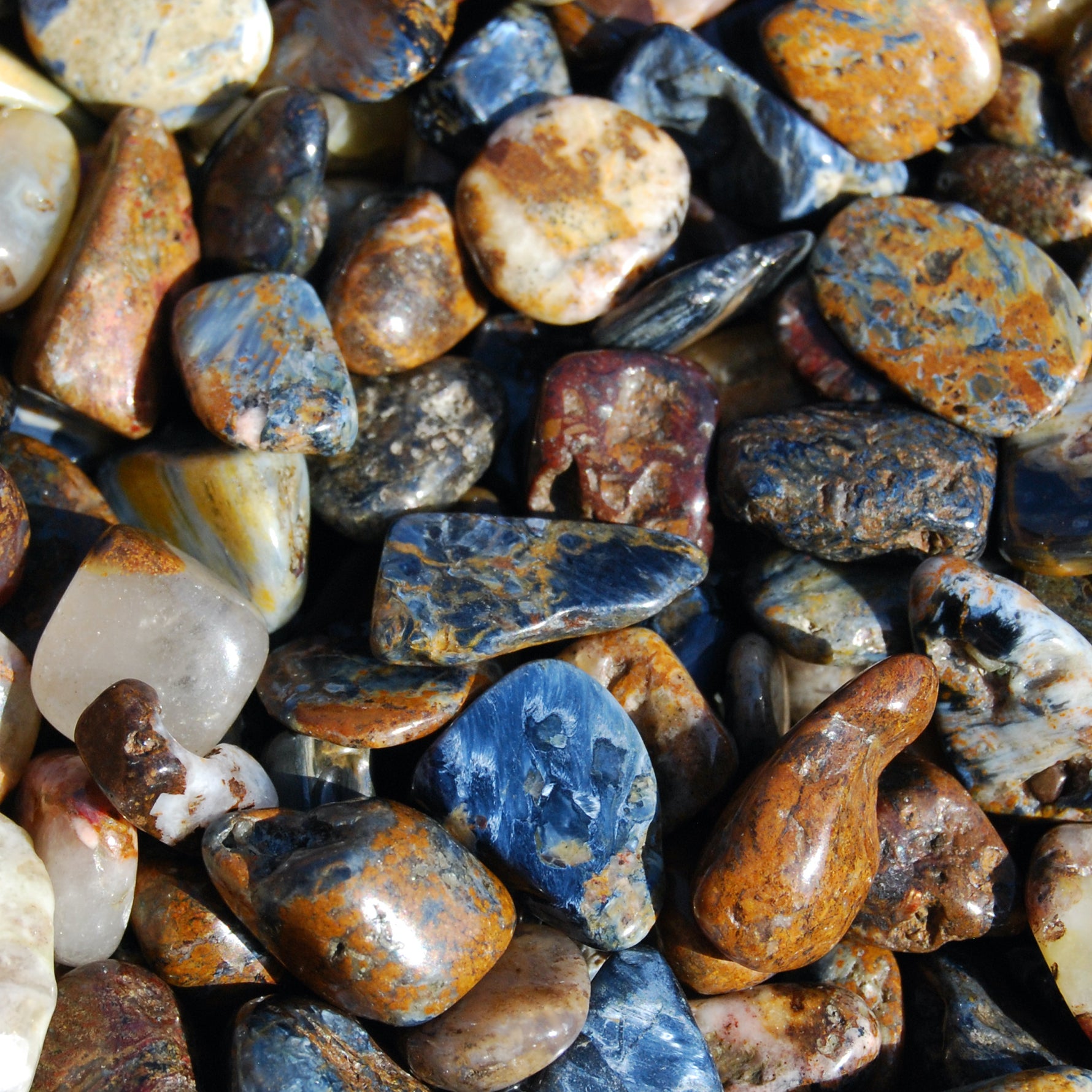 Pietersite Crystal Tumbled Stones, Small Flashy Crystal Set