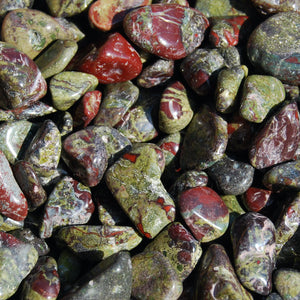 Dragon's Bloodstone Tumbled Stones, Small Crystal Set