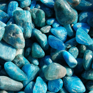 Blue Apatite Crystal Tumbled Stones, XS