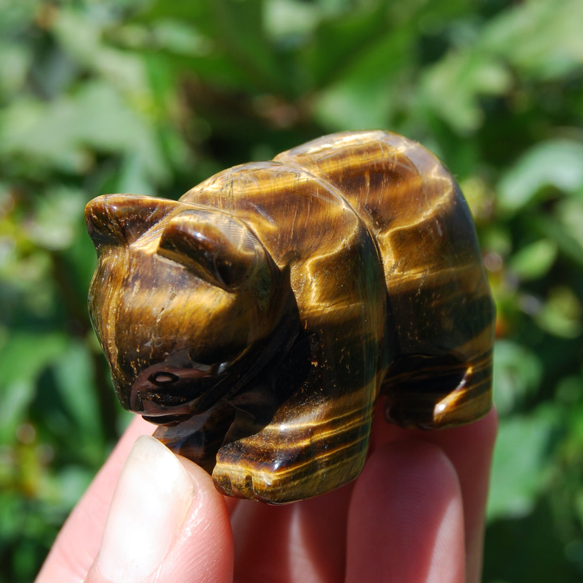 2in Tiger's Eye Carved Crystal Bear