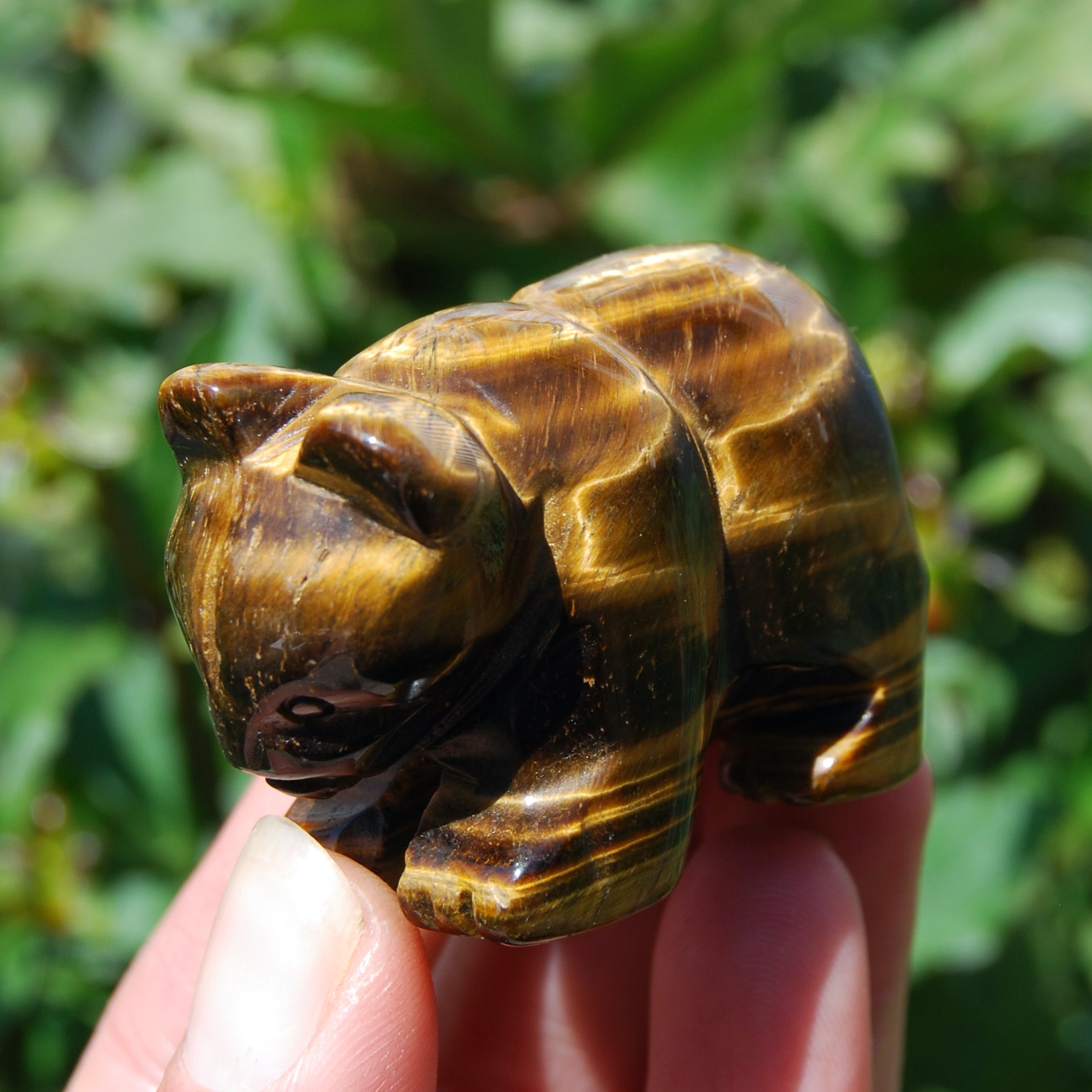 2in Tiger's Eye Carved Crystal Bear